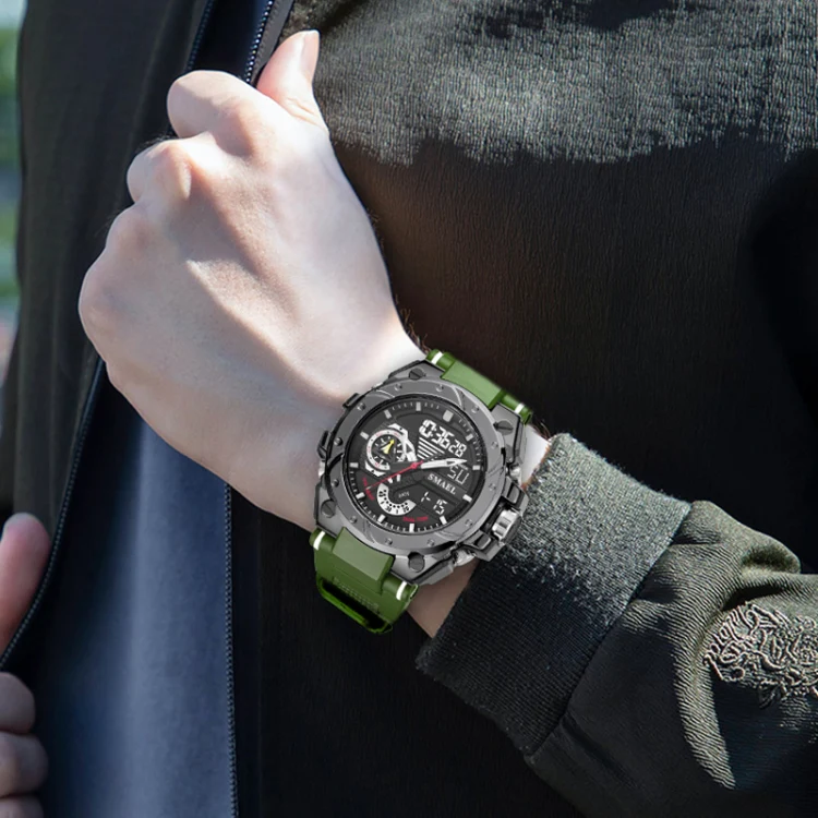 SMAEL 8060 Waterproof Sports Alloy Men Watch Luminous Display HD Mirror Watch(Red) - Image 8