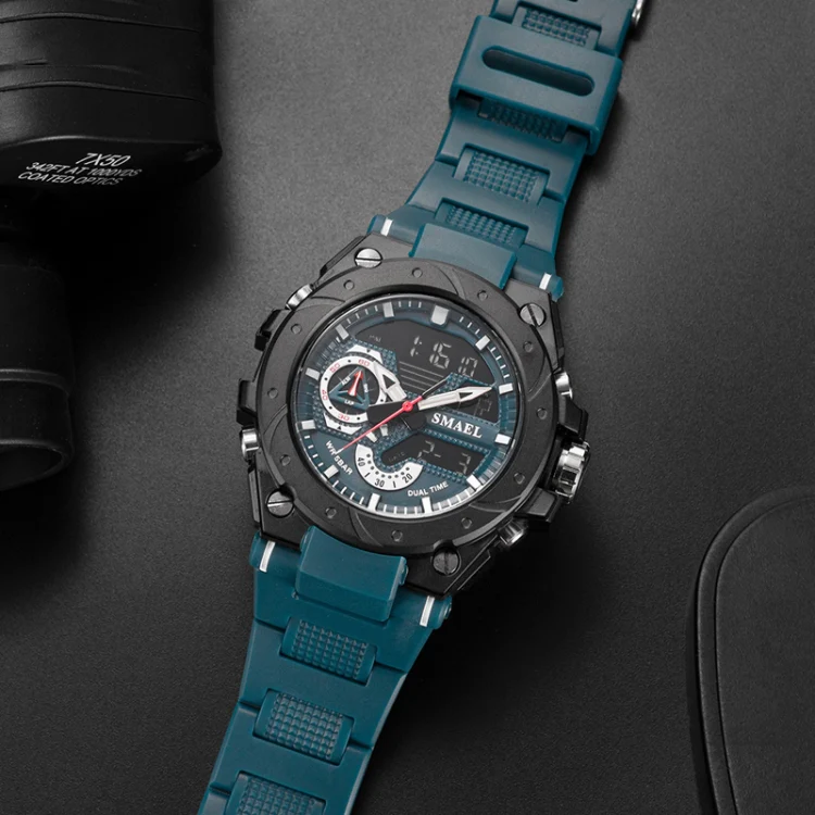 SMAEL 8060 Waterproof Sports Alloy Men Watch Luminous Display HD Mirror Watch(Silver) - Image 7
