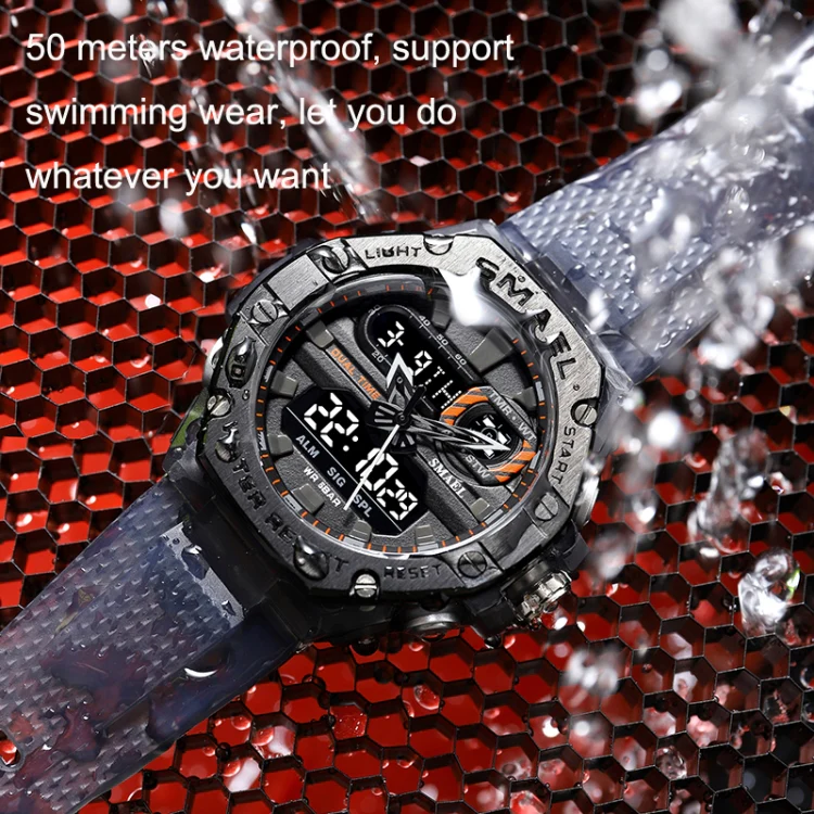 SMAEL 8066 Outdoor Electronic Sports Watch Alloy Colorful Multifunctional Men Watch(Gray) - Image 5