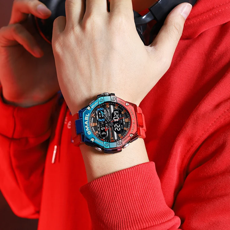 SMAEL 8066 Outdoor Electronic Sports Watch Alloy Colorful Multifunctional Men Watch(Gray) - Image 8