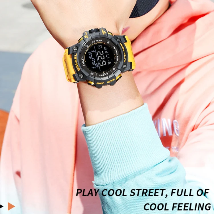 SMAEL 8082 Outdoor Waterproof Sports Multifunctional Luminous Timing Electronic Watch(Black Colorful Red Yellow) - Image 8