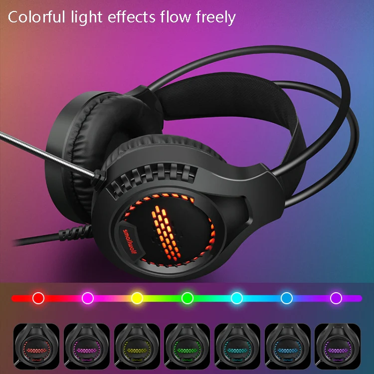 Smailwolf AK3 Headset Game Headphones Wired Luminous Desktop Computer Headset, Style: 3.5mm Double Plug - Image 3