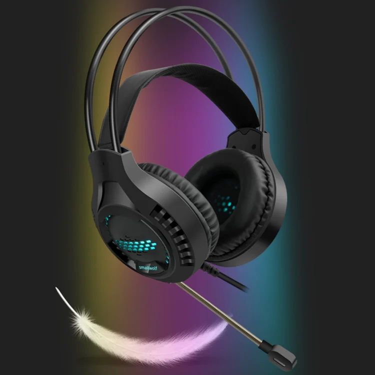 Smailwolf AK3 Headset Game Headphones Wired Luminous Desktop Computer Headset, Style: USB Single-plug - Image 2