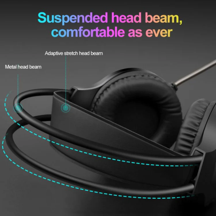 Smailwolf AK3 Headset Game Headphones Wired Luminous Desktop Computer Headset, Style: USB Single-plug - Image 4