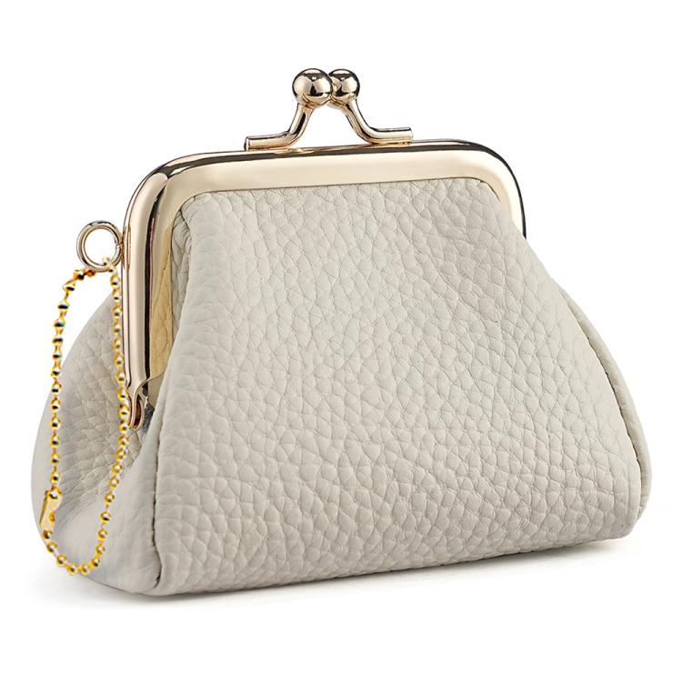 Small Clip Locking Coin Purse(Beige)