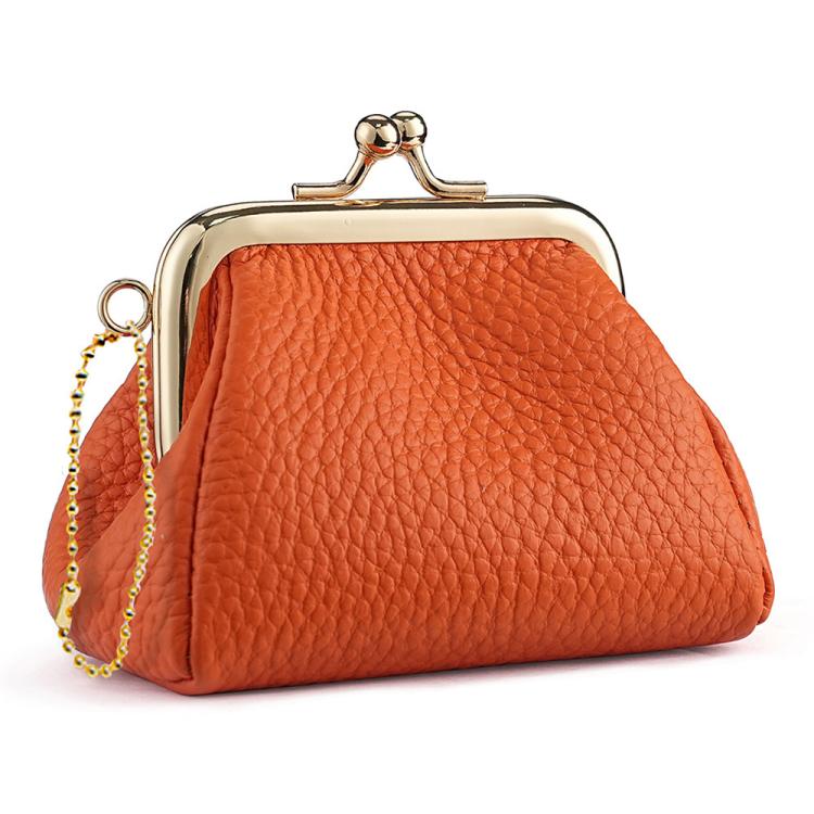 Small Clip Locking Coin Purse(Orange)