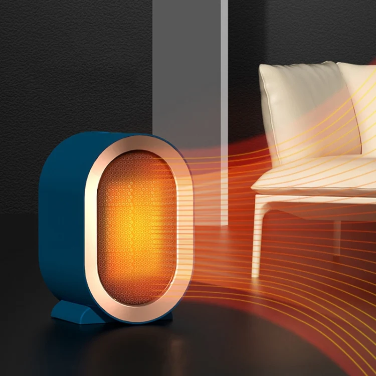 Small Desktop Electric Heater Home PTC Instant Energy-saving Heater, Spec: EU Plug(Blue) - Image 3