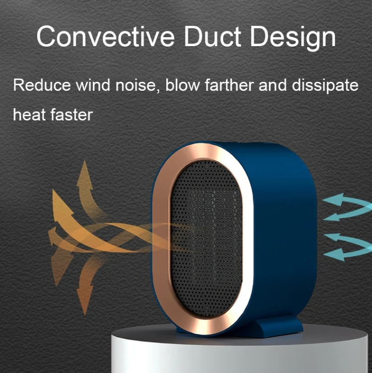 Small Desktop Electric Heater Home PTC Instant Energy-saving Heater, Spec: EU Plug(Blue) - Image 4