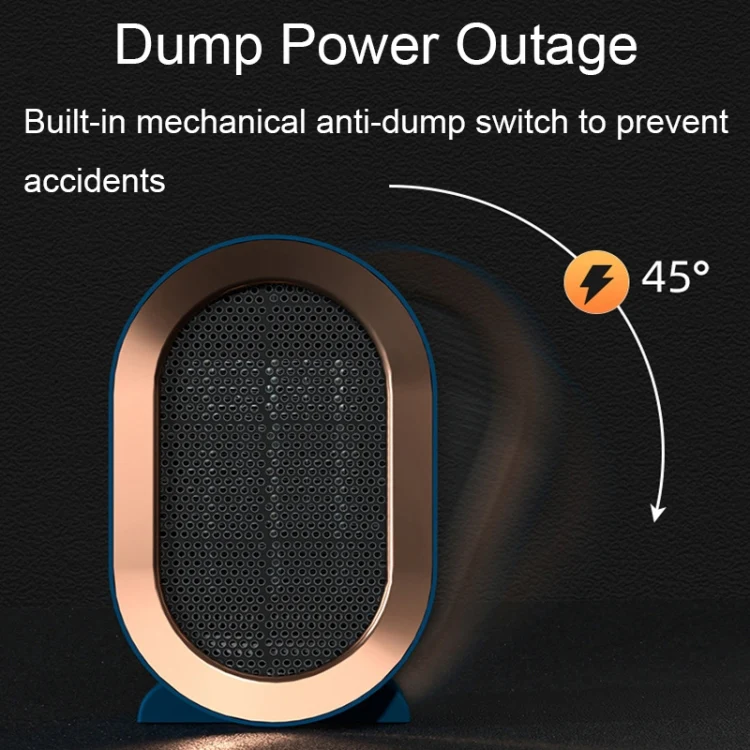 Small Desktop Electric Heater Home PTC Instant Energy-saving Heater, Spec: EU Plug(Blue) - Image 5