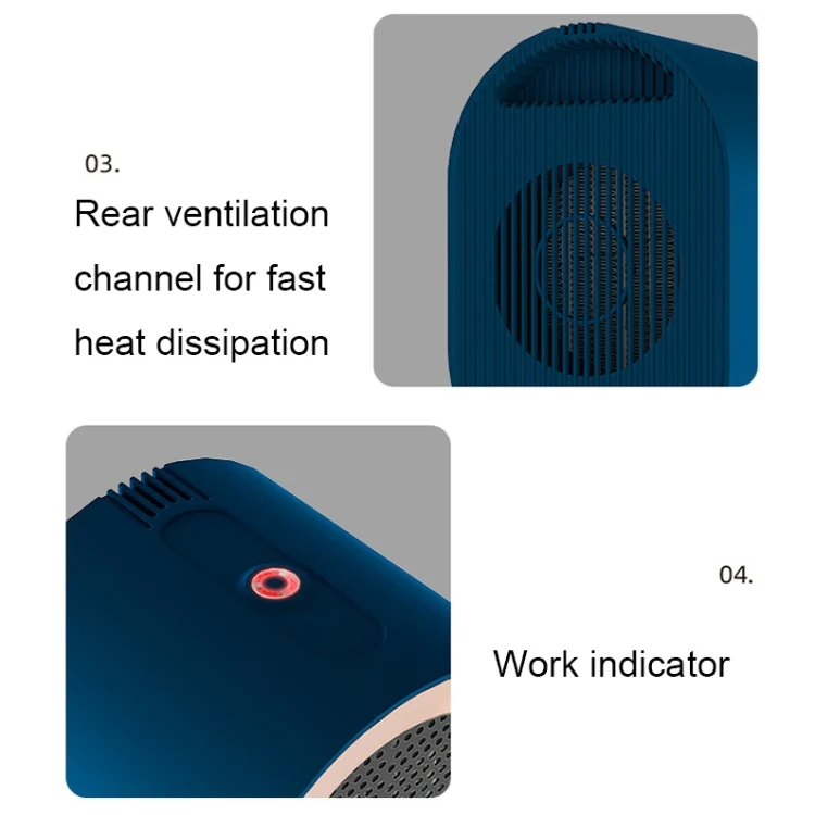 Small Desktop Electric Heater Home PTC Instant Energy-saving Heater, Spec: EU Plug(Green) - Image 8
