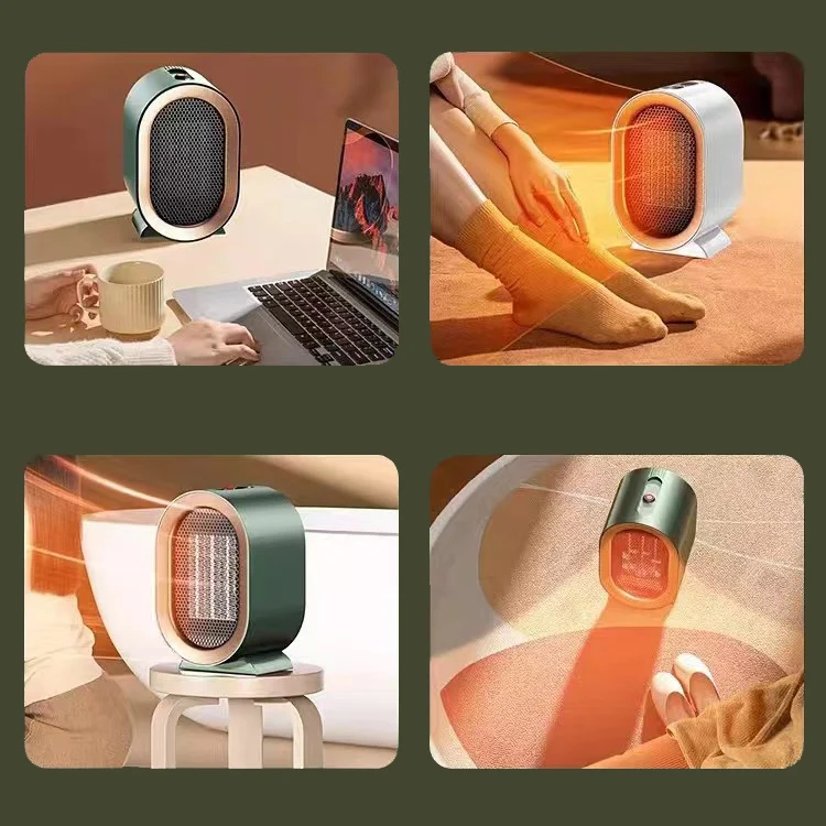 Small Desktop Electric Heater Home PTC Instant Energy-saving Heater, Spec: EU Plug(Green) - Image 9