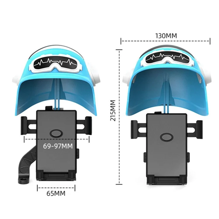 Small Helmet Sunscreen Phone Stand Bracket Motorcycle Mobile Phone Holder,Spec: Rearview Mirror Blue - Image 3