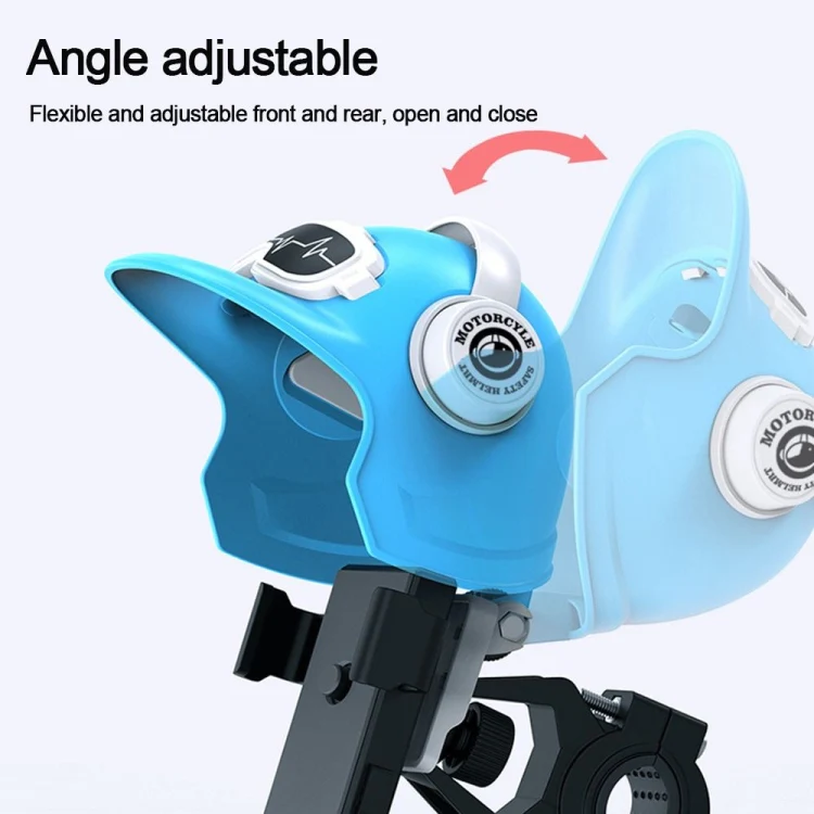Small Helmet Sunscreen Phone Stand Bracket Motorcycle Mobile Phone Holder,Spec: Rearview Mirror Blue - Image 7