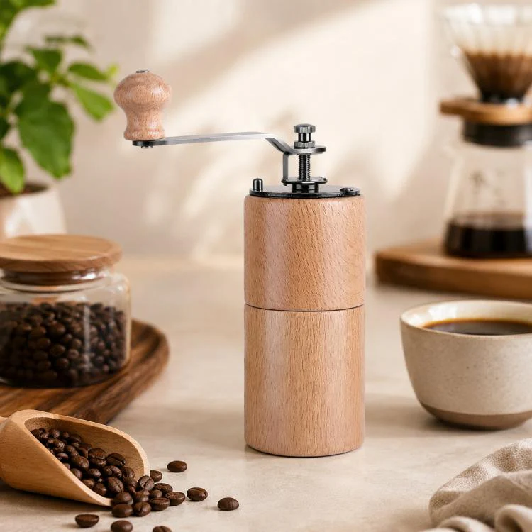 Small Portable Adjustable Hand-cranked Coffee Grinder, Specifications: Beechwood Large