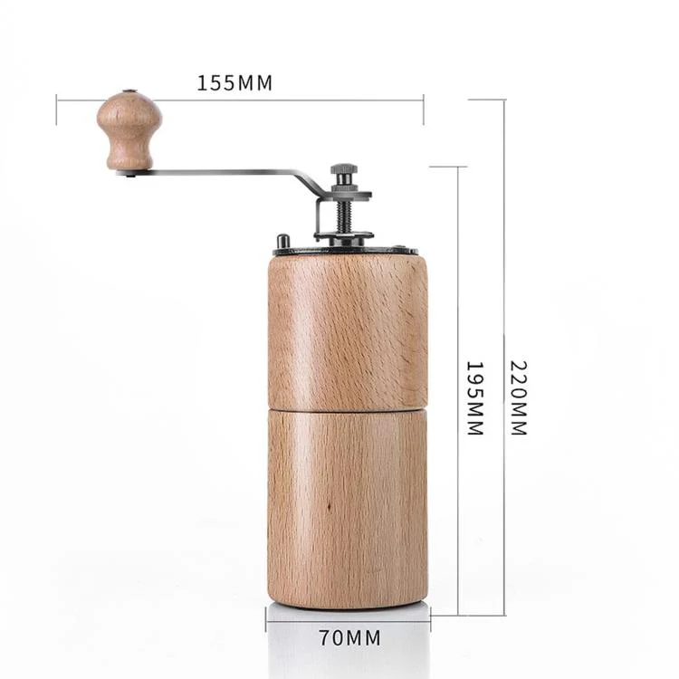 Small Portable Adjustable Hand-cranked Coffee Grinder, Specifications: Beechwood Large - Image 2