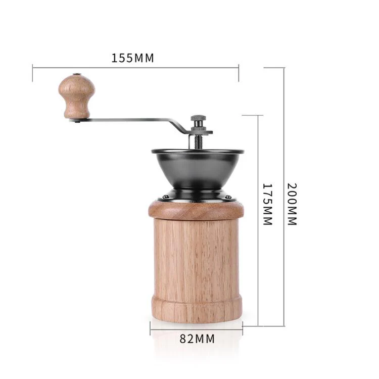 Small Portable Adjustable Hand-cranked Coffee Grinder, Specifications: Oak Natural Color - Image 2