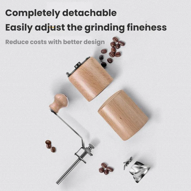 Small Portable Adjustable Hand-cranked Coffee Grinder, Specifications: Oak Natural Color - Image 4