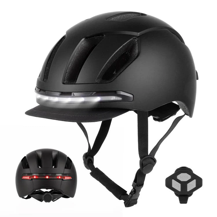 Smart Bike Helmet with Turn Signals LED Rechargeable Commuter Helmet for Electric Scooter Bicycle Skateboard(Black)