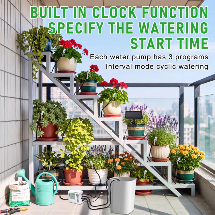 Smart Dual-Pump Watering System Potted Plant Timed Automatic Dripper, Spec: Adjustable Drip Arrow EU Plug - Image 3