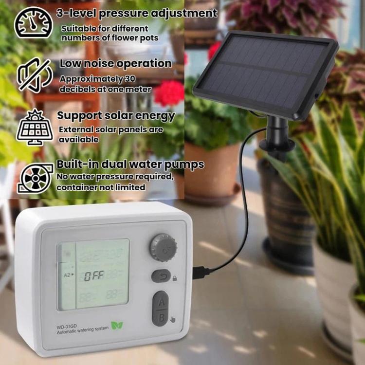 Smart Dual-Pump Watering System Potted Plant Timed Automatic Dripper, Spec: Adjustable Drip Arrow EU Plug - Image 5