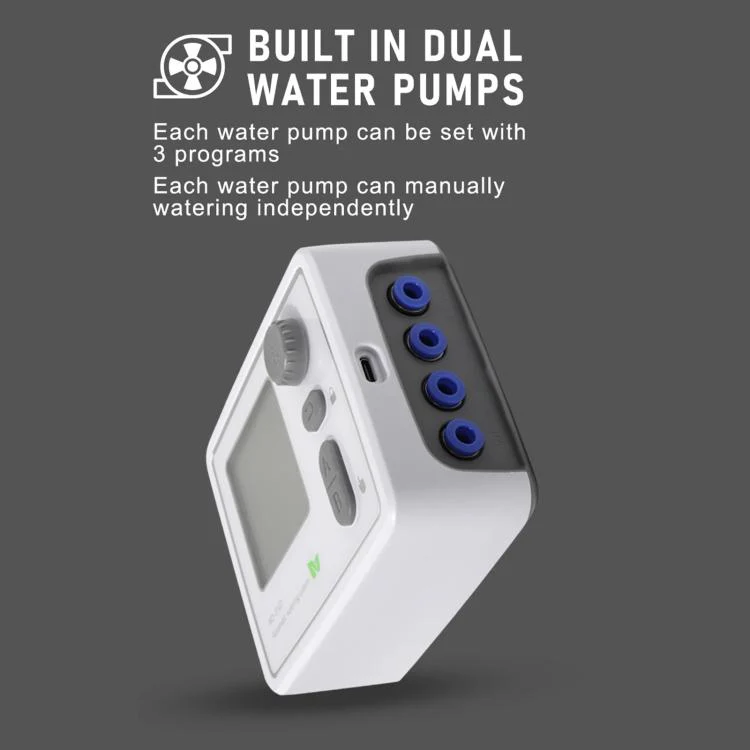 Smart Dual-Pump Watering System Potted Plant Timed Automatic Dripper, Spec: Adjustable Drip Arrow EU Plug - Image 8