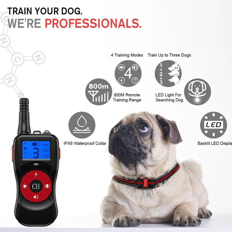 Smart Electronic Remote Control Dog Training Device Waterproof Pets Bark Stopper, Size: For-One-Dog(Fluorescent Green) - Image 8