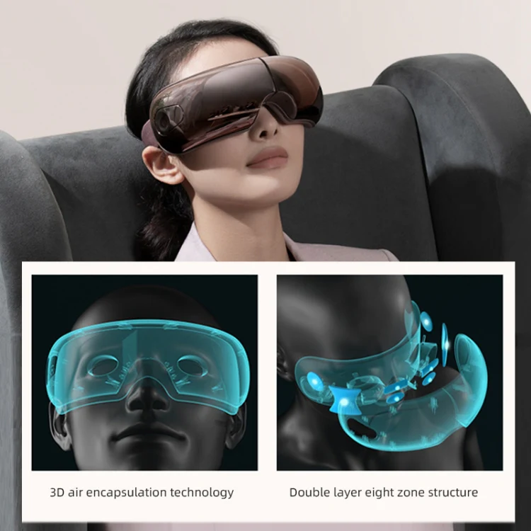 Smart Hot Compress Air Pressure Vibration Eye Massager Visual Massage Eye Care Device (Light Smoke) - Image 5