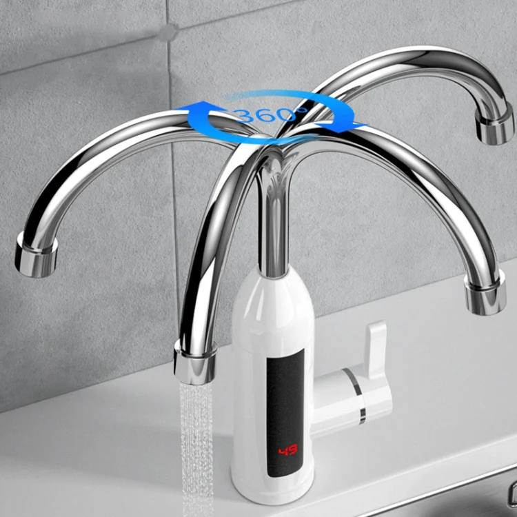 Smart Household Digital Display Instant Hot Kitchen Electric Faucet, Plug: EU Plug(Silver) - Image 4
