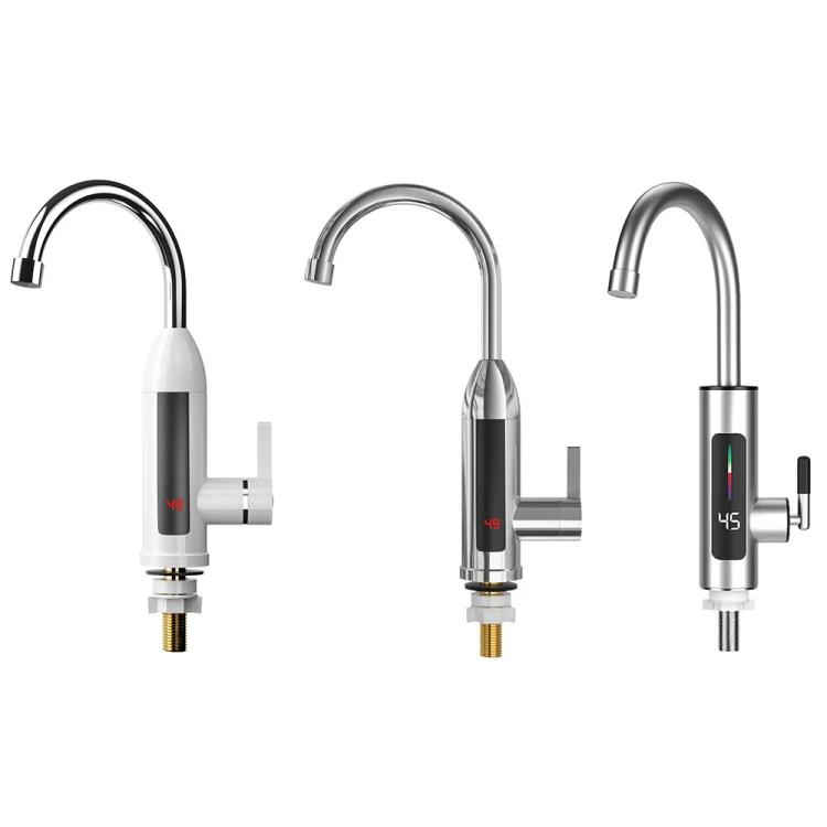 Smart Household Digital Display Instant Hot Kitchen Electric Faucet, Plug: EU Plug(White) - Image 2