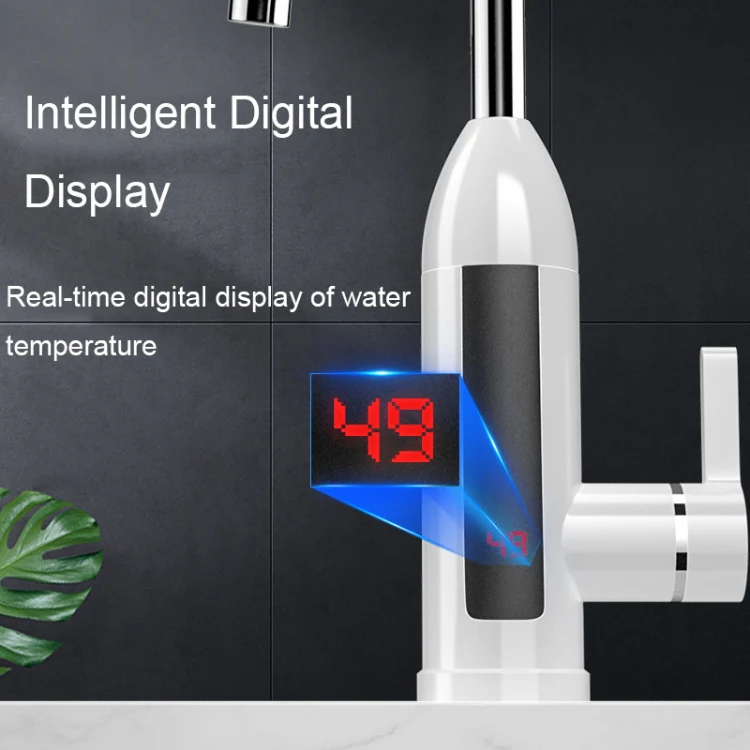 Smart Household Digital Display Instant Hot Kitchen Electric Faucet, Plug: EU Plug(White) - Image 5