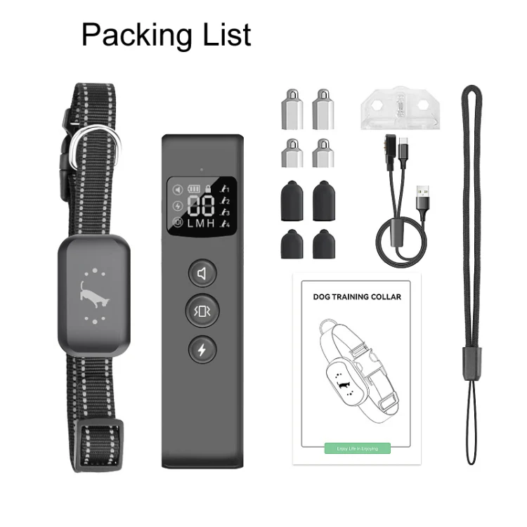 Smart Waterproof Electric Shock Dog Trainer Rechargeable Remote Bark Stopper(Black) - Image 12