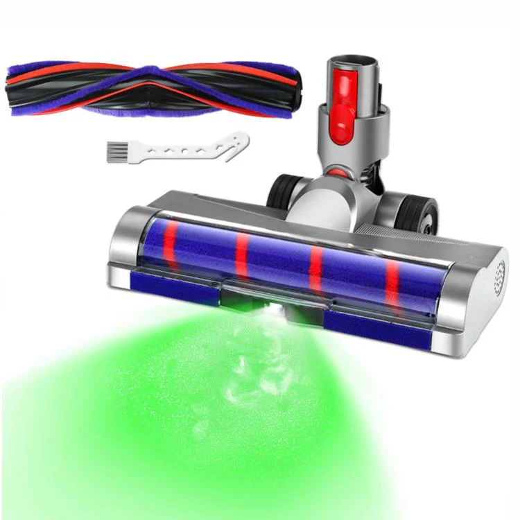 Soft Roller Cleaner Head & Anti-Tangle Brush Kit For Dyson V7 V8 V10 V11 V15 Vacuum With Green LED Dust Light(DS08)