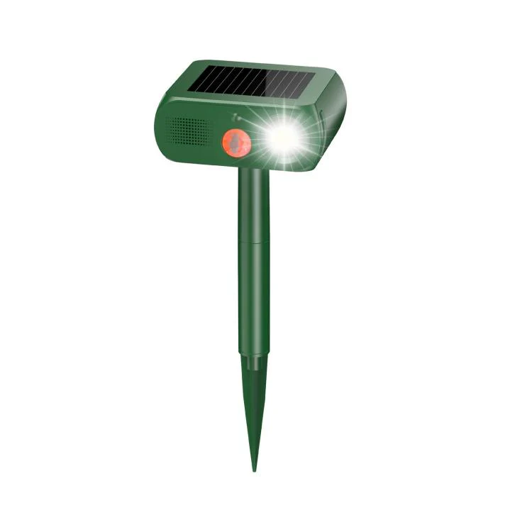 Solar Animal Repeller Outdoor Ultrasonic Cat Deterrent Yard with PIR Motion Sensor 4 Modes Ultrasonic Bird Deterrent Garden Dog Repeller with LED Flashing Light(Green) - Image 2