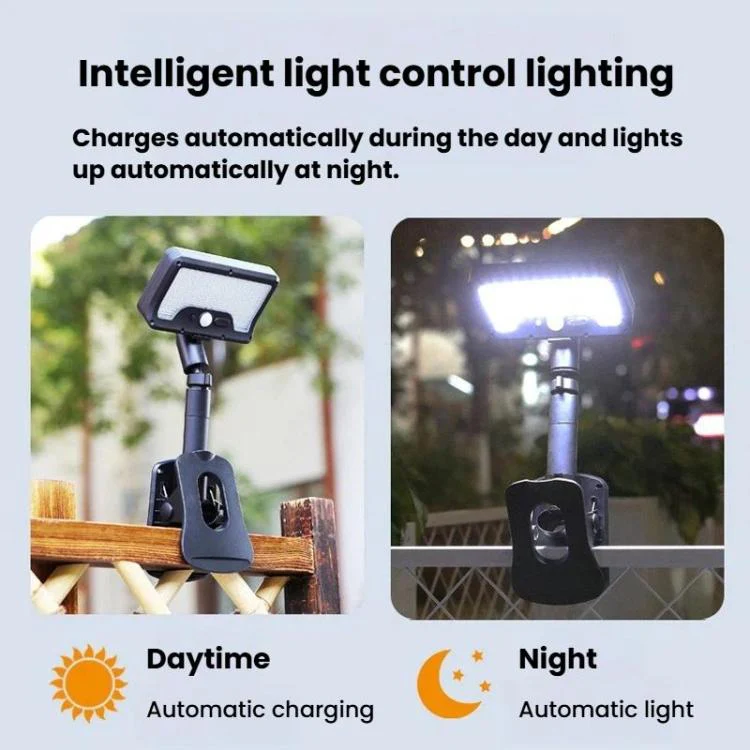 Solar Intelligent Motion Sensor Clip-On Light Outdoor Courtyard & Lawn Lamp, Spec: White Light - Image 8