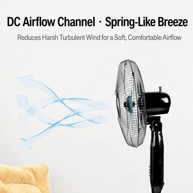 Solar Pedestal Fan With 18000mAh Battery 16 inch Standing Fan(Black) - Image 4