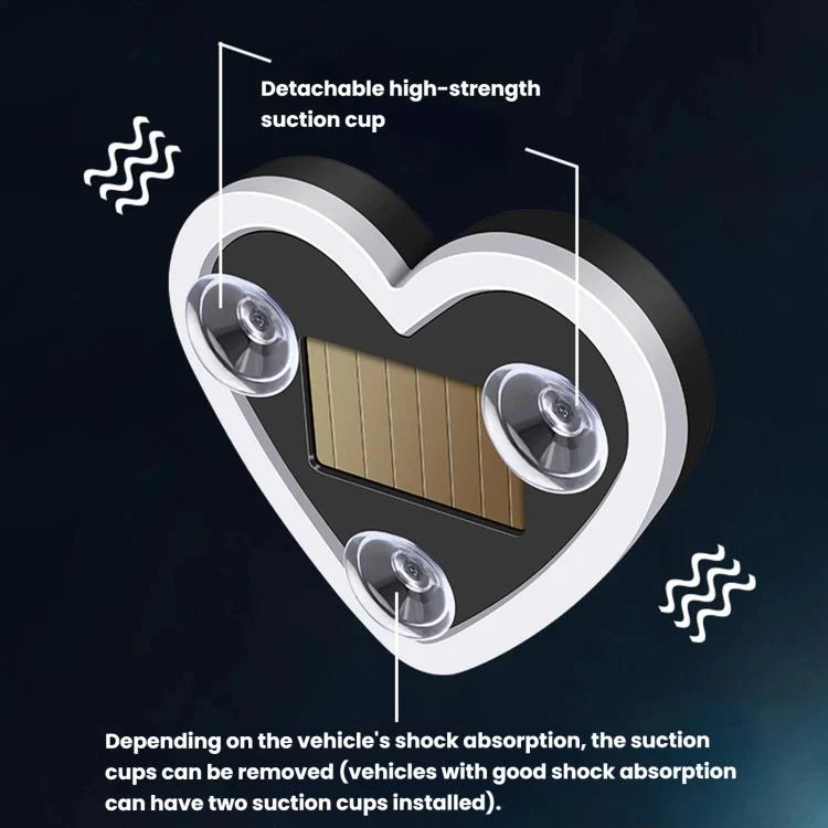 Solar Powered Heart-Shaped Car Ambient Light Smart Modified Neon Light For Vehicle Interior(Blue) - Image 8