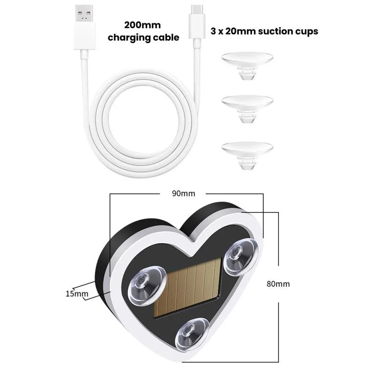 Solar Powered Heart-Shaped Car Ambient Light Smart Modified Neon Light For Vehicle Interior(Light Blue) - Image 3
