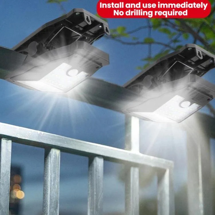 Solar Waterproof Clip-On Wall Light Outdoor Garden Fence Light Motion-Sensing Pathway Lamp, Spec: 2 Cells LED - Image 2