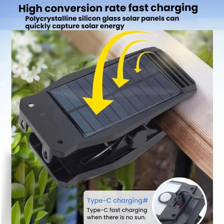 Solar Waterproof Clip-On Wall Light Outdoor Garden Fence Light Motion-Sensing Pathway Lamp, Spec: 8 Cells LED Remote Control - Image 4