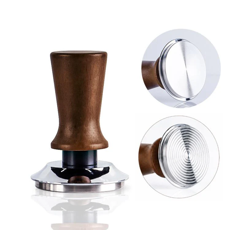 Solid Wood Handle Stainless Steel Constant Force Coffee Tamper(51mm Threaded Bottom) - Image 2