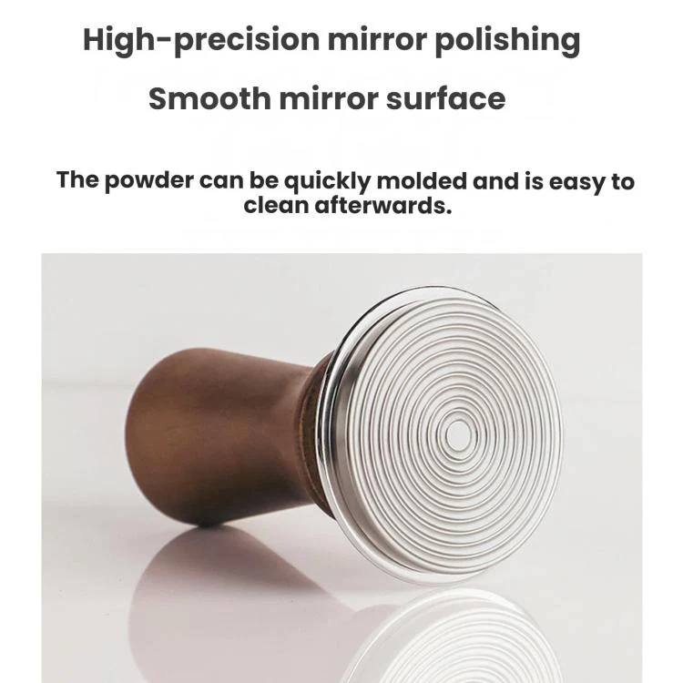 Solid Wood Handle Stainless Steel Constant Force Coffee Tamper(51mm Threaded Bottom) - Image 3