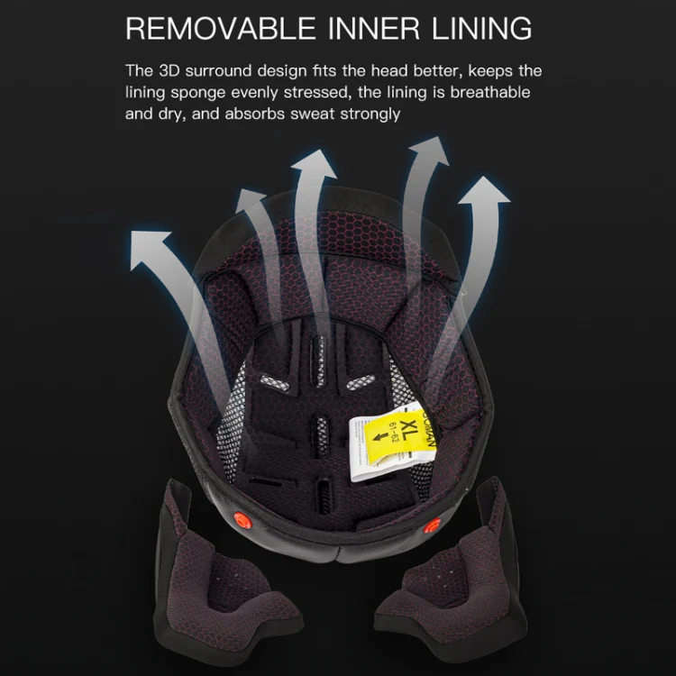 SOMAN Motorcycle Dual Lens Riding Peel-Off Full Coverage Helmet, Size: M(Sapphire Vision) - Image 8