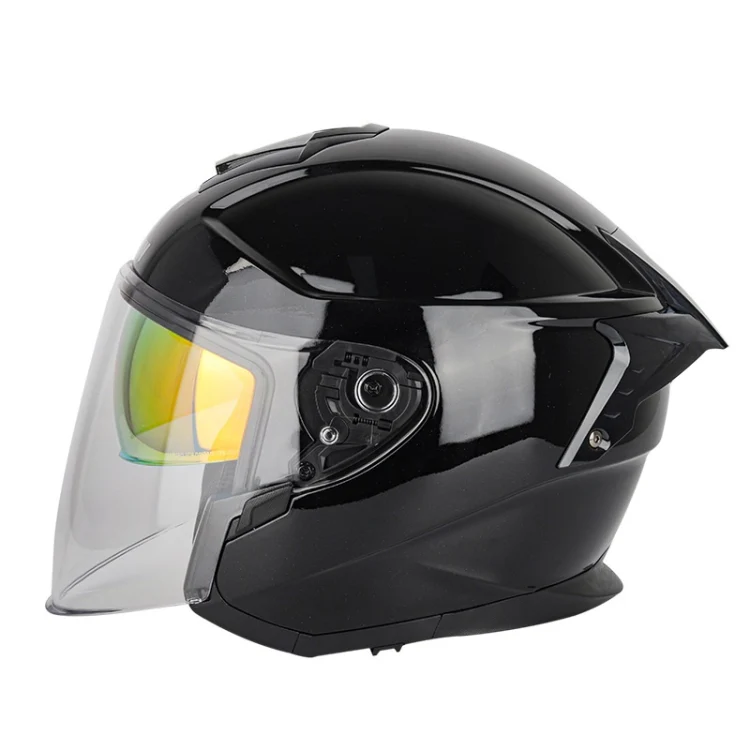 SOMAN Motorcycle Electric Bicycle Dual Lens Riding Helmet, Size: S(Bright Back)