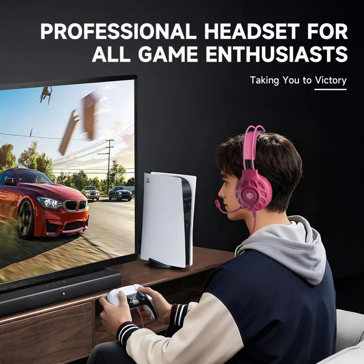 SoulBytes S200 3.5mm USB Wired LED Gaming Headset with Mic(Pink) - Image 8
