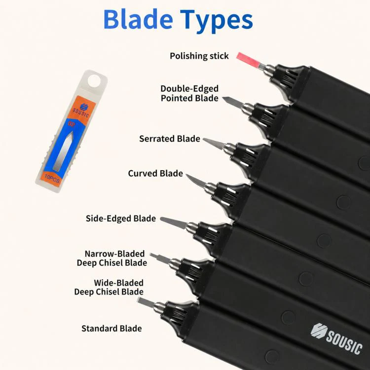 SOUSIC 19-Piece Set Basic 45W Handheld Ultrasonic Cutter Plastic Resin PCB Carbon Fiber Portable Cutting Tool, US Plug - Image 7