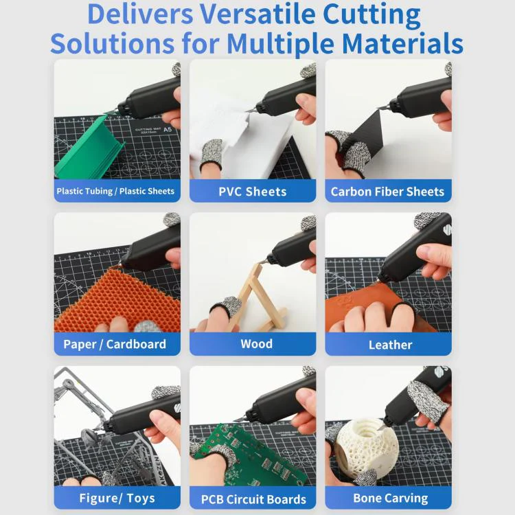 SOUSIC 19-Piece Set Basic 45W Handheld Ultrasonic Cutter Plastic Resin PCB Carbon Fiber Portable Cutting Tool, US Plug - Image 9