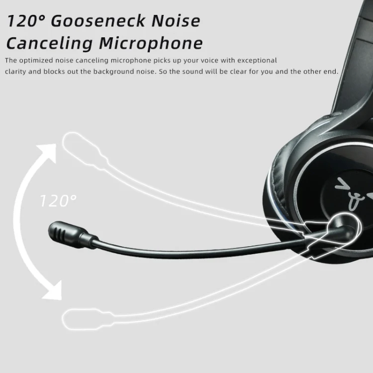 SOYTO SY-T30C Long Microphone Bluetooth Wireless Noise Cancelling Ergonomic Gaming Headset(Black) - Image 3