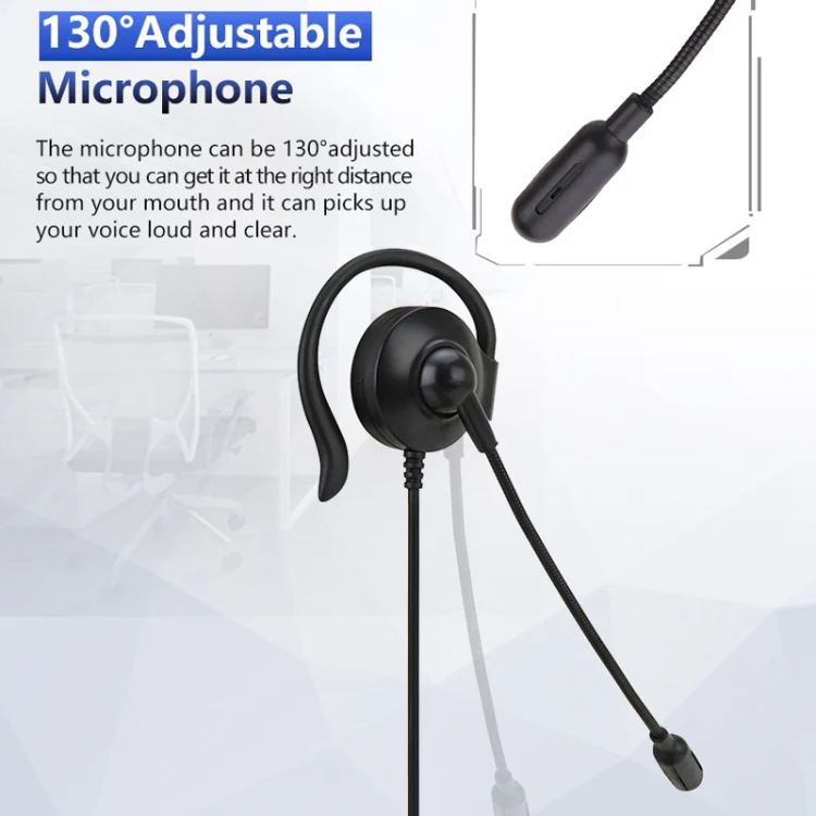 SOYTO SY227 Single-side Operator Ear Hook Headset Corded Computer Headset, Interfaces: Separation USB Wire Control - Image 5
