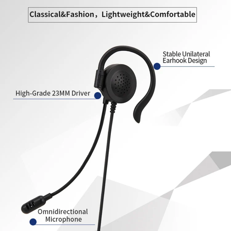 SOYTO SY227 Single-side Operator Ear Hook Headset Corded Computer Headset, Interfaces: Separation USB Wire Control - Image 6