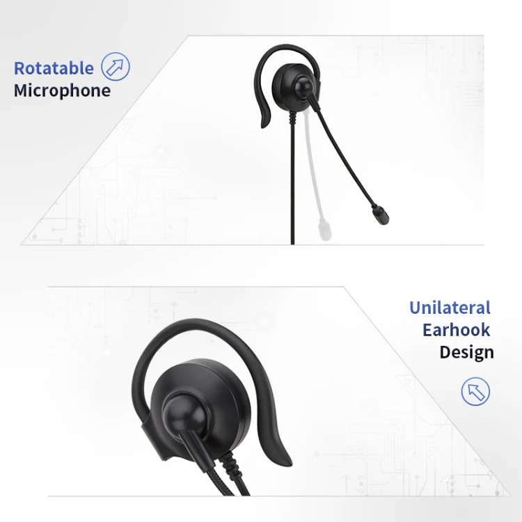 SOYTO SY227 Single-side Operator Ear Hook Headset Corded Computer Headset, Interfaces: Separation USB Wire Control - Image 8